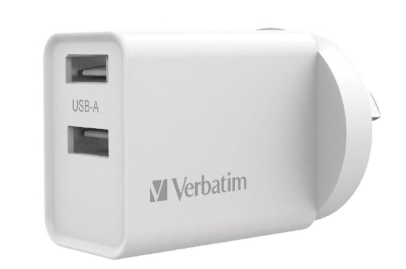 Verbatim USB Charger Dual Port 2 4A White Twin Por-preview.jpg